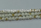 CPB801 15.5 inches 6mm round Painted porcelain beads