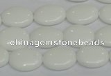 CPB86 15.5 inches 12*16mm oval white porcelain beads wholesale