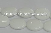 CPB87 15.5 inches 13*18mm oval white porcelain beads wholesale