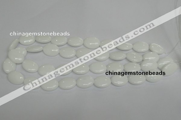 CPB87 15.5 inches 13*18mm oval white porcelain beads wholesale