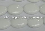 CPB88 15.5 inches 15*20mm oval white porcelain beads wholesale