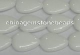 CPB91 15.5 inches 15*20mm flat teardrop white porcelain beads wholesale