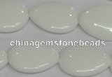 CPB92 15.5 inches 18*25mm flat teardrop white porcelain beads wholesale