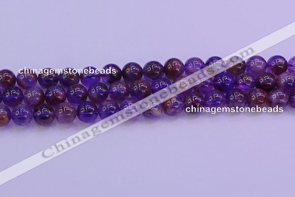 CPC603 15.5 inches 10mm round purple phantom quartz beads