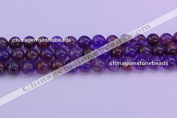 CPC604 15.5 inches 12mm round purple phantom quartz beads