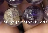 CPC614 15.5 inches 14mm round purple phantom quartz beads