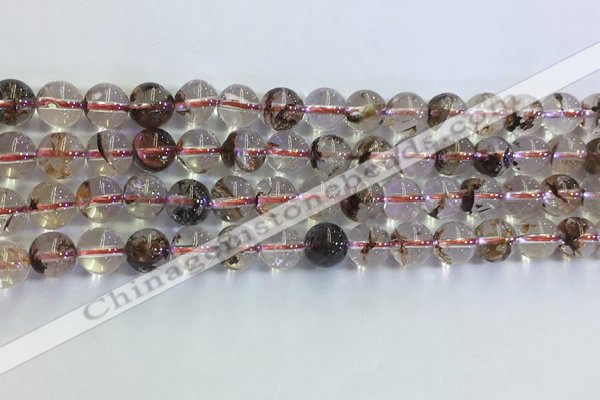 CPC651 15.5 inches 6mm round yellow phantom quartz beads