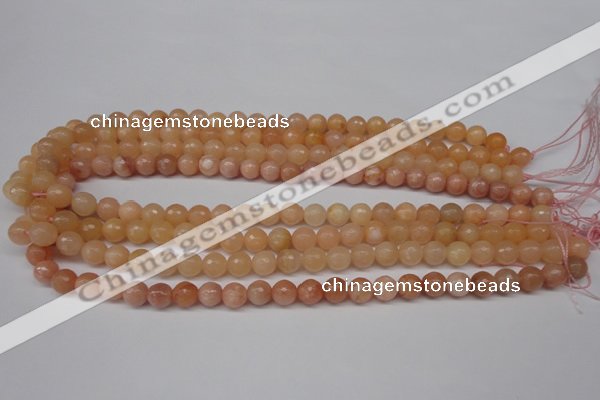 CPE12 15.5 inches 8mm faceted round peach stone beads wholesale