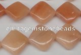 CPE24 15.5 inches 14*14mm diamond peach stone beads wholesale