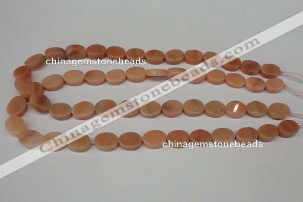 CPE26 15.5 inches 10*14mm oval peach stone beads wholesale