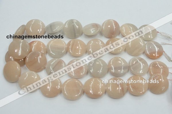 CPI10 15.5 inches 25mm flat round pink aventurine jade beads wholesale