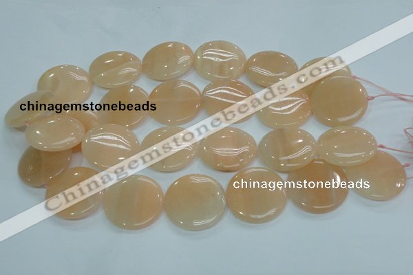 CPI103 15.5 inches 30mm flat round pink aventurine jade beads