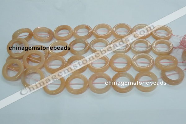 CPI105 15.5 inches 25mm donut pink aventurine jade beads