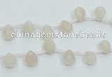 CPI11 15.5 inches 6*8mm top-drilled teardrop pink aventurine jade beads