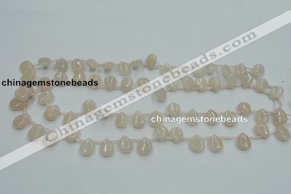 CPI12 15.5 inches 10*12mm top-drilled teardrop pink aventurine jade beads