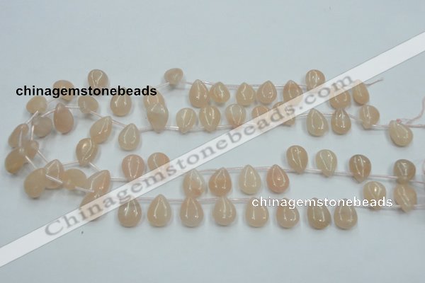 CPI14 15.5 inches 10*14mm top-drilled teardrop pink aventurine jade beads