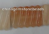 CPI156 15.5 inches 25*35mm carved rectangle pink aventurine jade beads