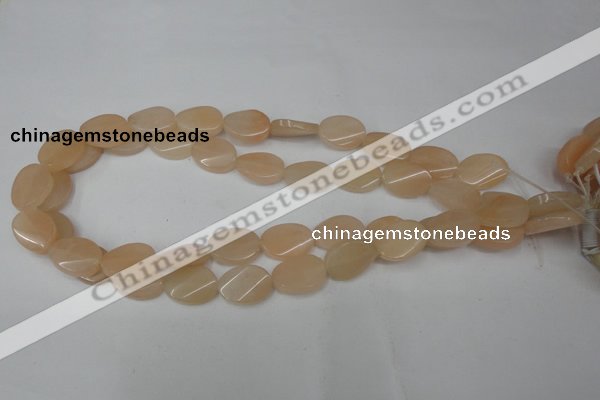 CPI157 15.5 inches 13*18mm twisted oval pink aventurine jade beads