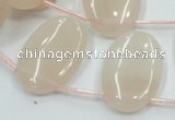 CPI17 15.5 inches 20*30mm top-drilled oval pink aventurine jade beads