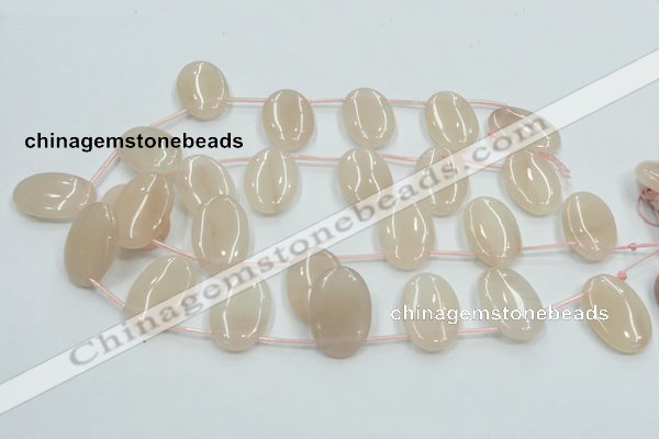 CPI17 15.5 inches 20*30mm top-drilled oval pink aventurine jade beads