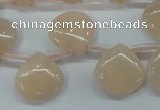 CPI20 Top-drilled 15*15mm flat teardrop pink aventurine jade beads