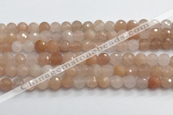 CPI219 15.5 inches 12mm faceted round pink aventurine jade beads wholesale