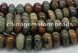 CPJ01 15.5 inches 5*10mm rondelle picasso jasper beads wholesale