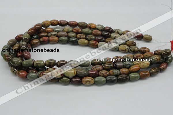 CPJ02 15.5 inches 10*14mm rice picasso jasper beads wholesale