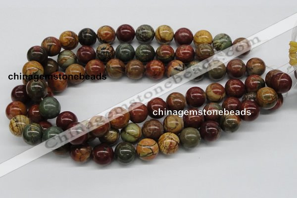 CPJ03 15.5 inches 16mm round picasso jasper beads wholesale