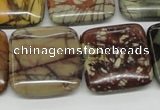 CPJ07 15.5 inches 25*25mm square picasso jasper beads wholesale