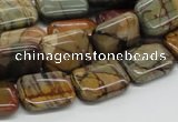 CPJ09 15.5 inches 12*16mm rectangle picasso jasper beads wholesale