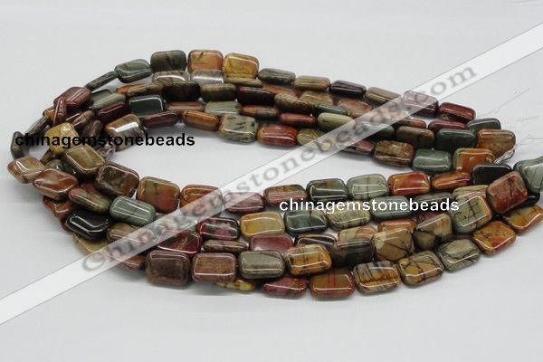 CPJ09 15.5 inches 12*16mm rectangle picasso jasper beads wholesale