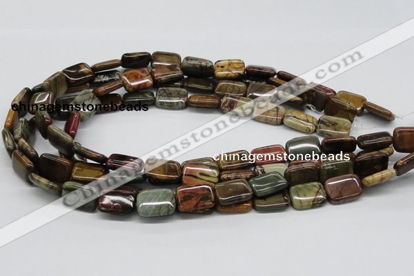 CPJ10 15.5 inches 13*18mm rectangle picasso jasper beads wholesale