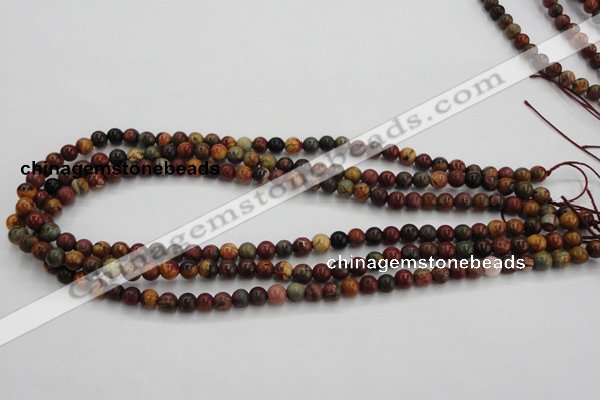 CPJ101 15.5 inches 6mm round picasso jasper gemstone beads wholesale