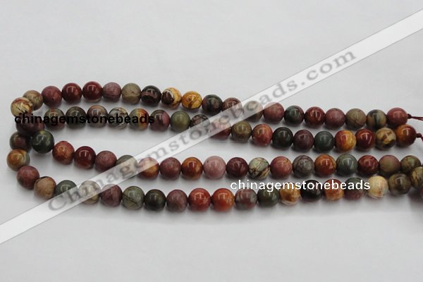 CPJ103 15.5 inches 10mm round picasso jasper gemstone beads wholesale