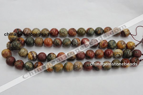 CPJ104 15.5 inches 12mm round picasso jasper gemstone beads wholesale