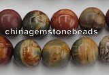 CPJ105 15.5 inches 14mm round picasso jasper gemstone beads wholesale