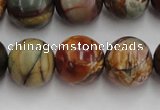 CPJ106 15.5 inches 16mm round picasso jasper gemstone beads wholesale