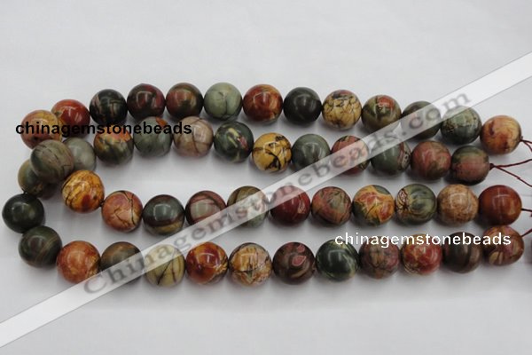 CPJ106 15.5 inches 16mm round picasso jasper gemstone beads wholesale