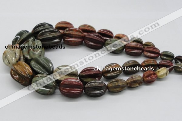 CPJ14 15.5 inches multi size starfruit shaped picasso jasper beads wholesale