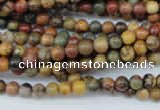 CPJ151 15.5 inches 4mm round picasso jasper gemstone beads