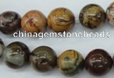 CPJ155 15.5 inches 12mm round picasso jasper gemstone beads