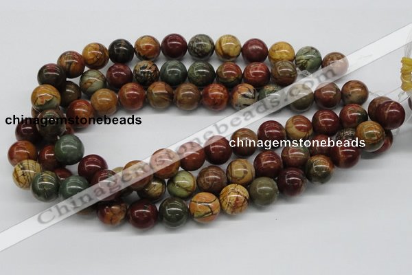 CPJ16 15.5 inches 8mm round picasso jasper beads wholesale