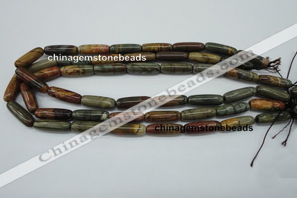 CPJ160 15.5 inches 8*25mm cylinder picasso jasper gemstone beads