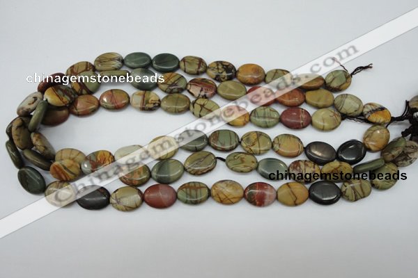 CPJ165 15.5 inches 12*16mm oval picasso jasper gemstone beads