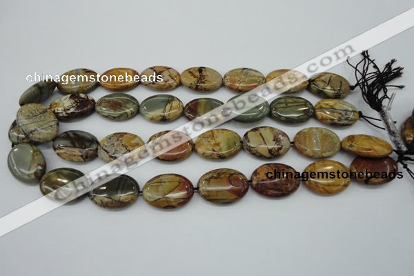 CPJ167 15.5 inches 18*25mm oval picasso jasper gemstone beads