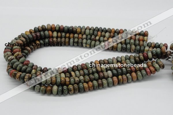 CPJ17 15.5 inches 3*6mm rondelle picasso jasper beads wholesale