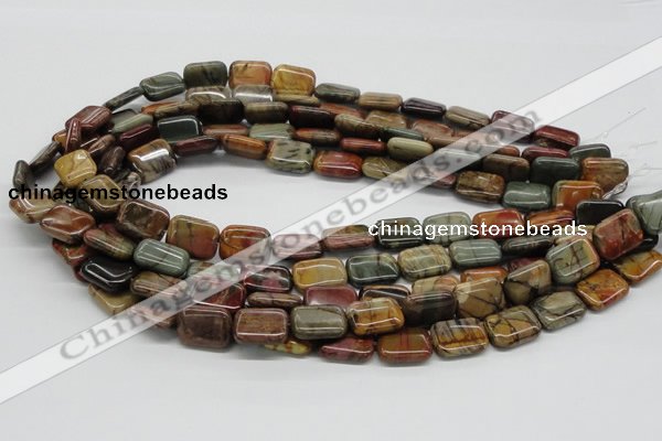 CPJ19 15.5 inches 10*14mm rectangle picasso jasper beads wholesale