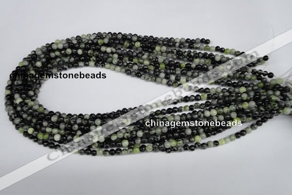CPJ201 15.5 inches 4mm round green picasso jasper beads
