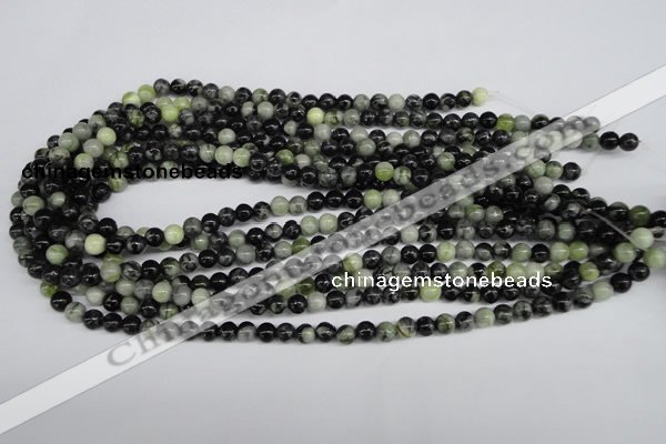 CPJ202 15.5 inches 6mm round green picasso jasper beads